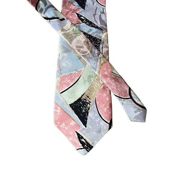 Paul Rodon Couture Pastel Pink Pastel Handmade in USA 100% Silk Necktie - Picture 1 of 5